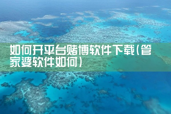 如何开平台赌博软件下载