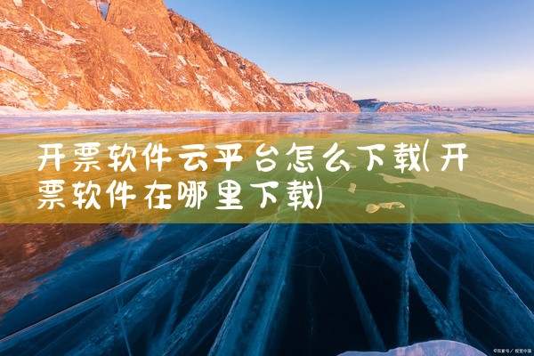 开票软件云平台怎么下载