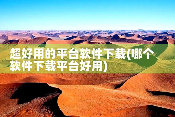 超好用的平台软件下载